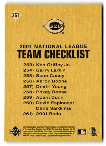 2002 Upper Deck Vintage #261 Ken Griffey NM-MT Reds TC ID:81168 - Baseball Card Single