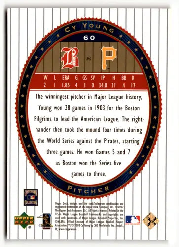 2002 Upper Deck World Series Heroes #60 Cy Young EX Excellent ID:49033 - Baseball Card Single