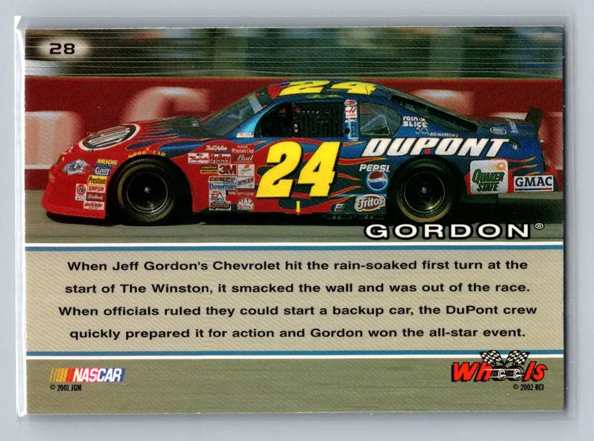 2002 Wheels High Gear #28 Jeff Gordon Hendrick Motorsports - Racing Card Single