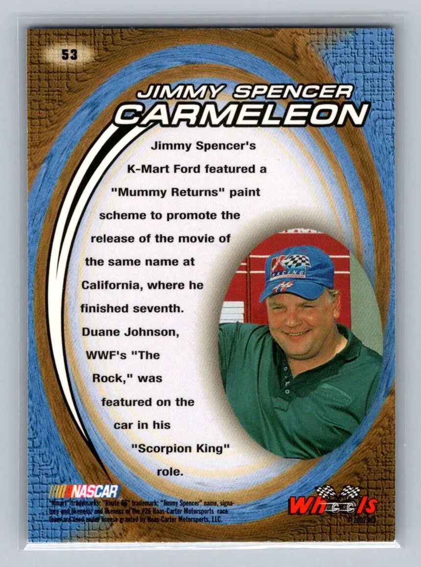 2002 Wheels High Gear #53 Jimmy Spencer Haas-Carter Motorsports - Racing Card Single
