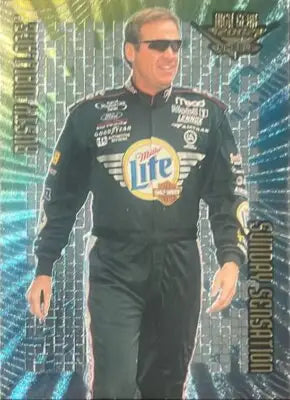 Racing suit clad man in 2002 Wheels High Gear Sunday Sensation SS9 Rusty Wallace