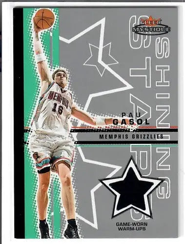 2003-04 Fleer Mystique Shining Stars Warmups #SSPG Pau Gasol NM-MT MEM ID:72671 - Basketball Card Single