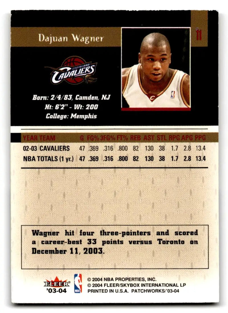 2003-04 Fleer Patchworks #11 Dajuan Wagner - Basketball Card Single