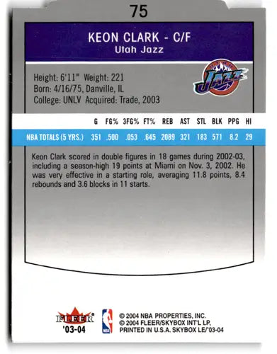 Original gloss SkyBox LE Retail Keon Clark basketball card in near mint condition