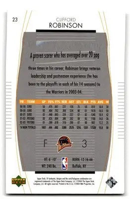 2003-04 SP Authentic #23 Clifford Robinson - Basketball Card Single