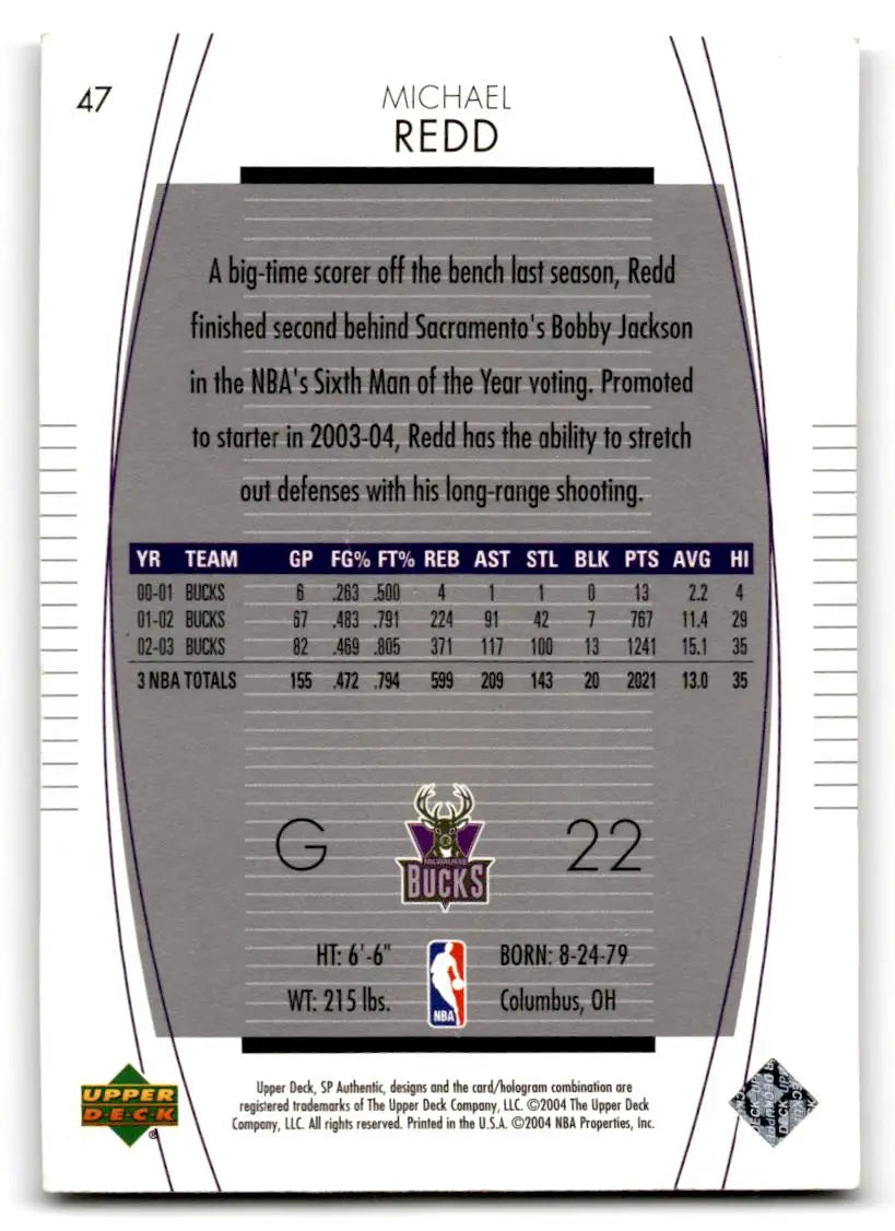 2003-04 SP Authentic #47 Michael Redd - Basketball Card Single