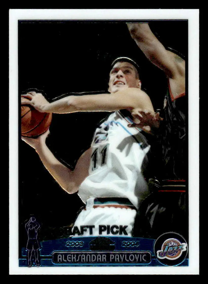 2003-04 Topps Chrome #129 Aleksandar Pavlovic Draft ’03 Base RC Utah Jazz