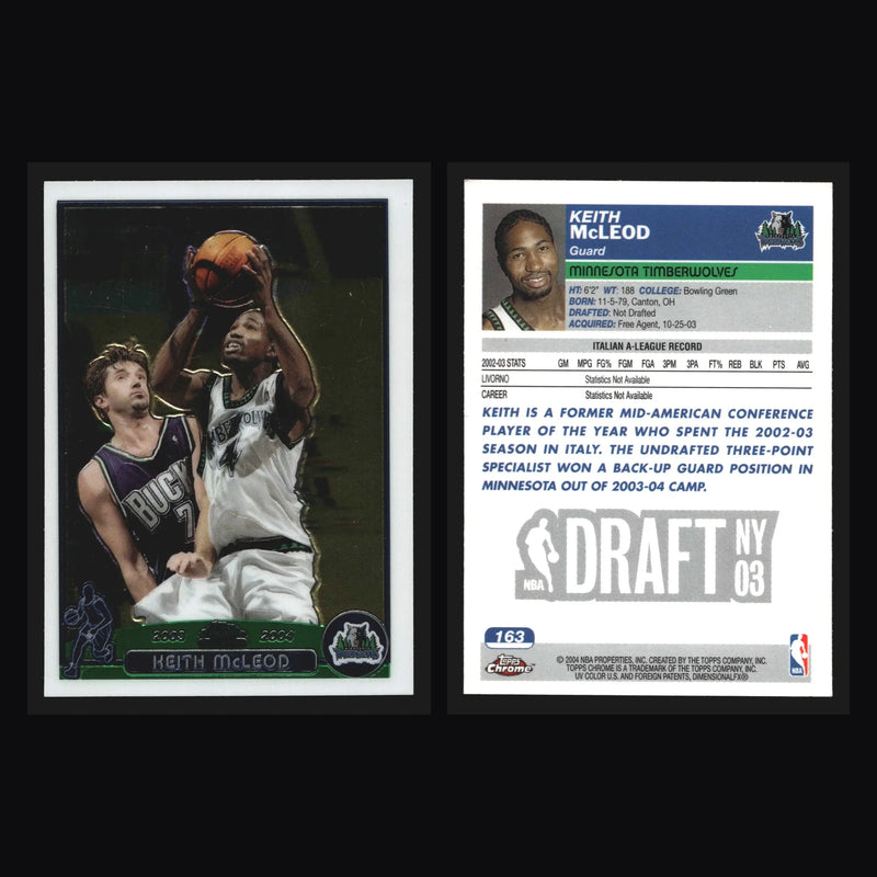 2003-04 Topps Chrome Keith McLeod #163 RC Minnesota Timberwolves - Basketball Card Single