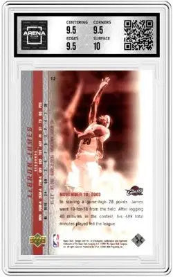 Graded LeBron James Upper Deck basketball trading card from 2003-04 UD Phenomenal LeBron James series