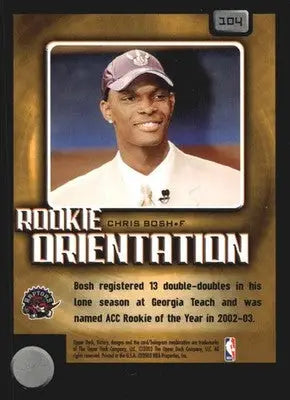 2003-04 UD Victory Rookie Orientation Chris Bosh #104 RC HOF - Basketball Card Single
