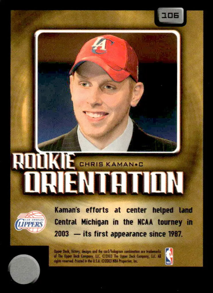 2003-04 Upper Deck Victory #106 Chris Kaman Base Los Angeles Clippers - Basketball Card Single