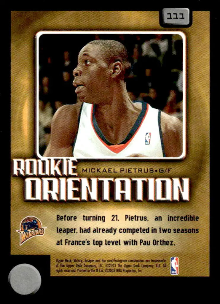 2003-04 Upper Deck Victory #111 Mickael Pietrus - Basketball Card Single