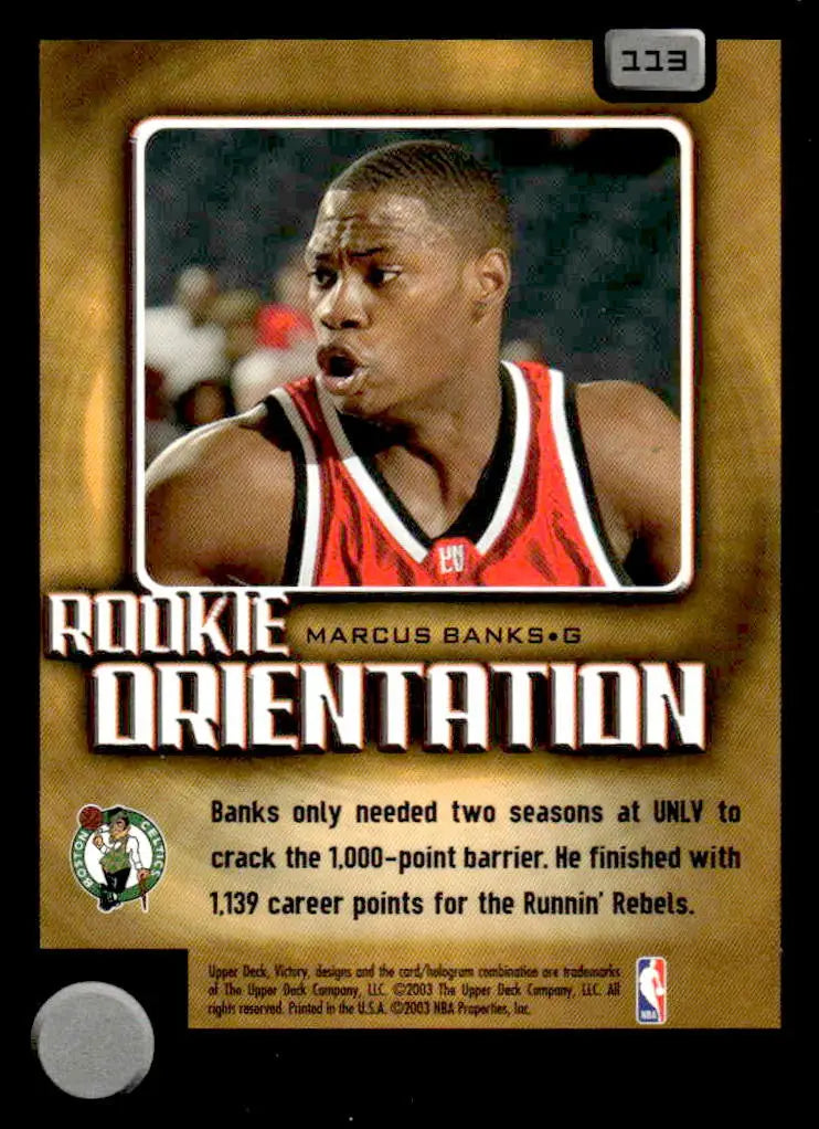 2003-04 Upper Deck Victory #113 Marcus Banks Base RC Boston Celtics - Basketball Card Single
