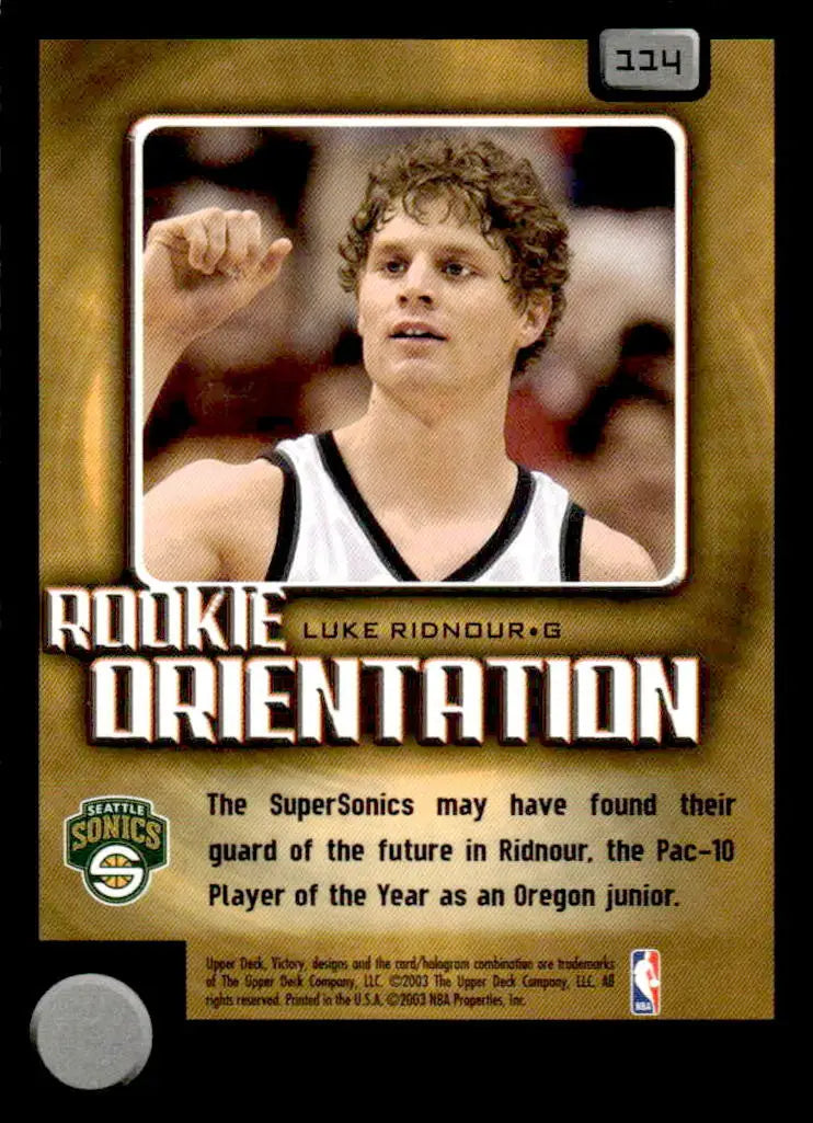 2003-04 Upper Deck Victory #114 Luke Ridnour - Basketball Card Single