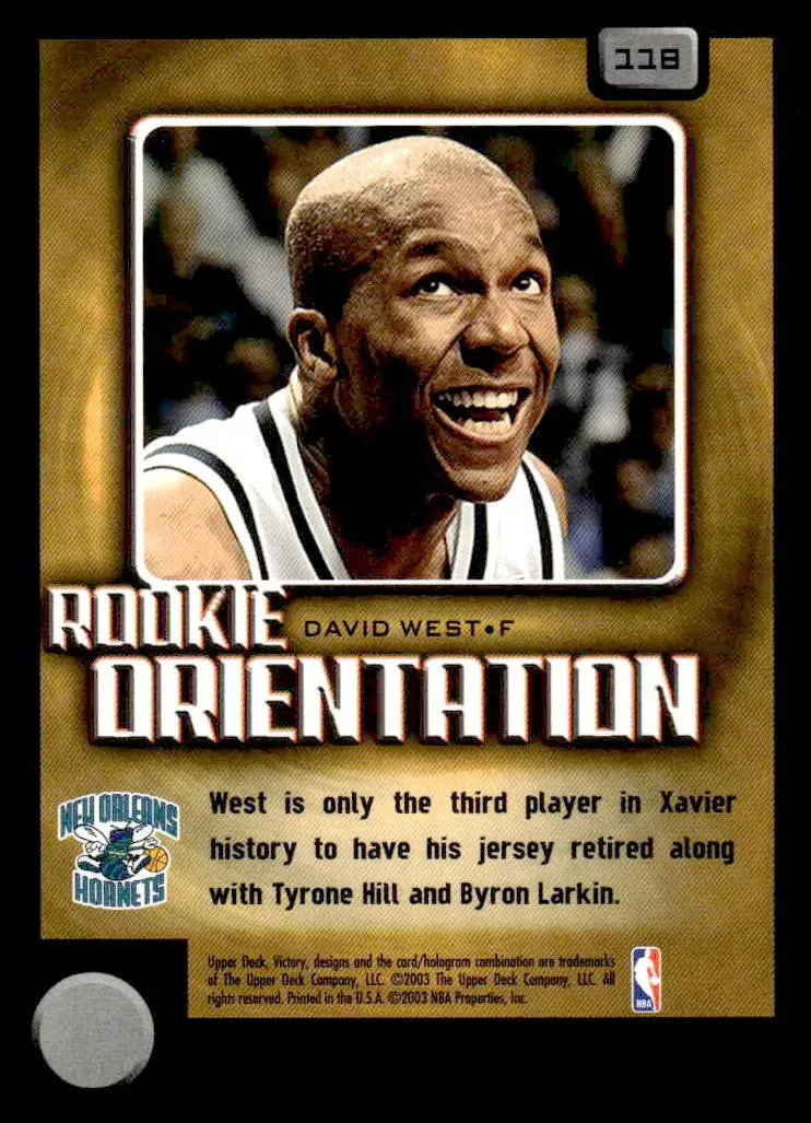 2003-04 Upper Deck Victory #118 David West - Basketball Card Single