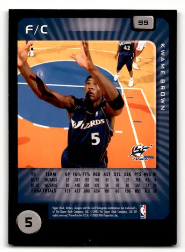 2003-04 Upper Deck Victory #99 Kwame Brown NM Near Mint Wizards ID:59425 - Basketball Card Single