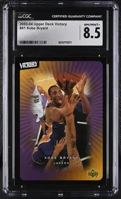 Slabbed 2003-04 Upper Deck Victory Kobe Bryant #41 basketball card graded NM/MINT 8.5