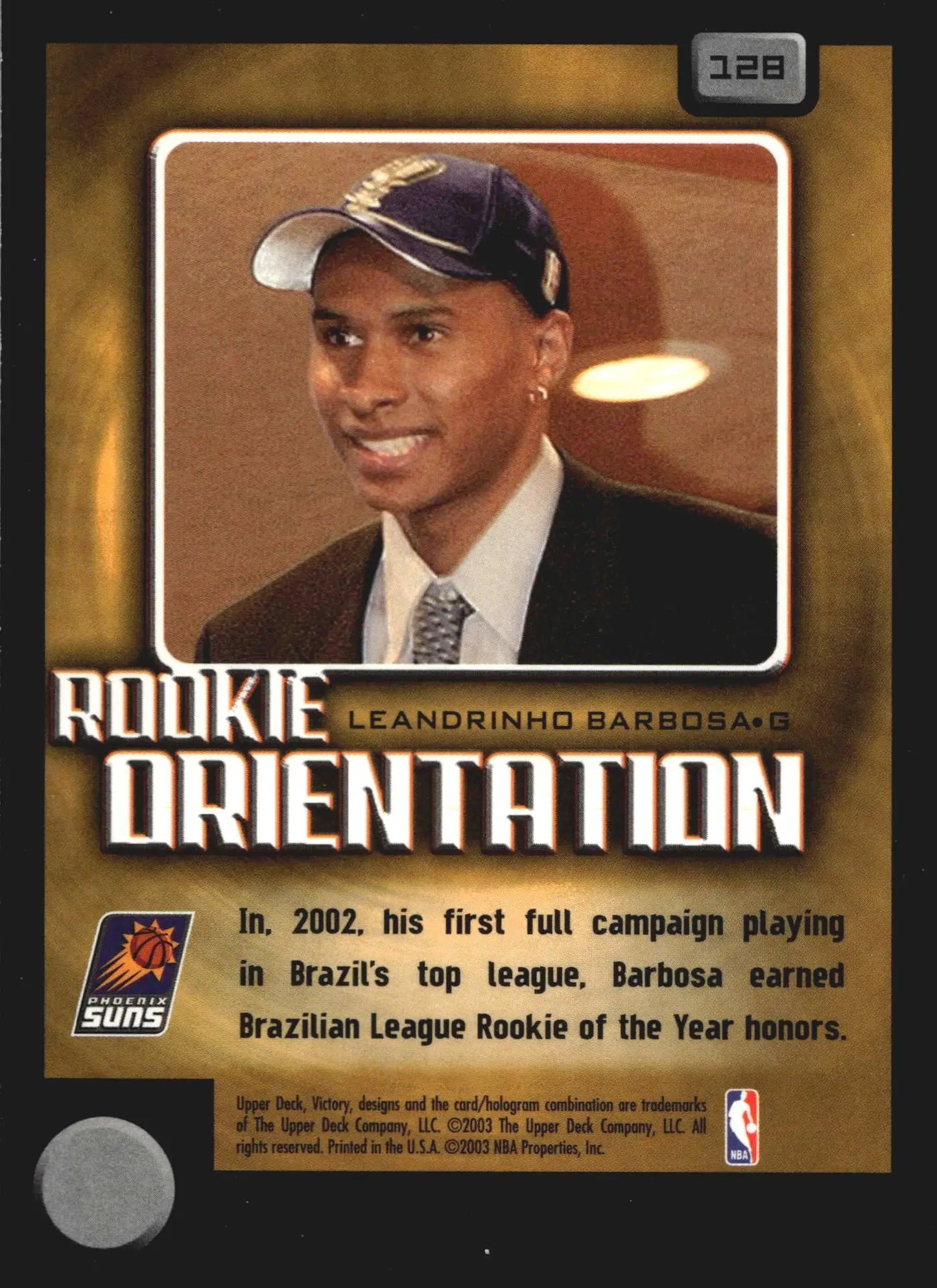2003-04 Upper Deck Victory Leandrinho Barbosa #128 Rookie Orientation RC Suns - Basketball Card Single