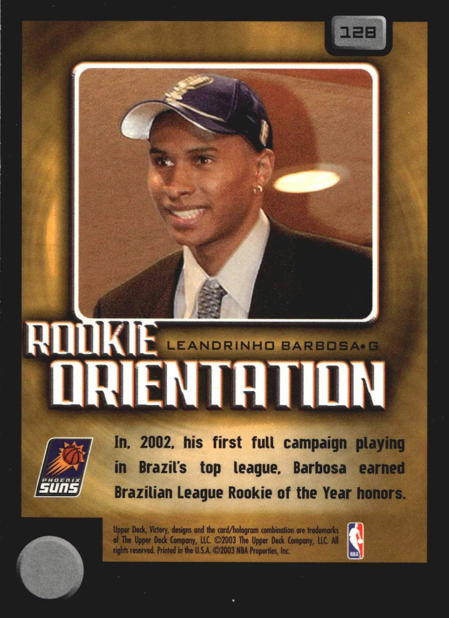 2003-04 Upper Deck Victory Leandrinho Barbosa #128 Rookie Orientation RC Suns - Basketball Card Single