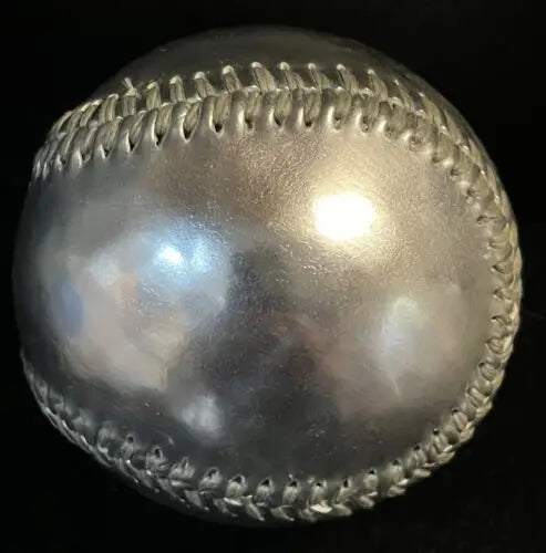 Silver baseball with raised seams from 2003 Baseball Winter Meetings collectible baseball