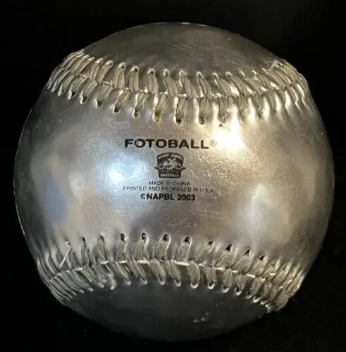 Silver baseball with visible stitching from 2003 Baseball Winter Meetings collectible