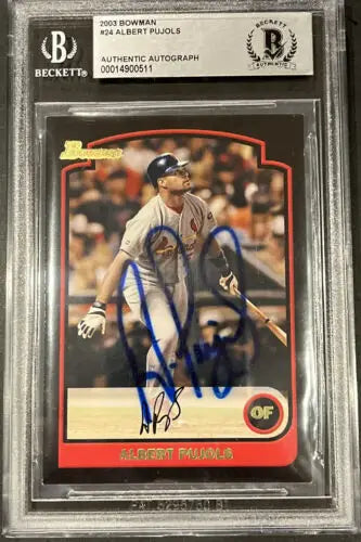 Graded Bowman Albert Pujols autographed baseball card BAS Certified BGS Encased Auto