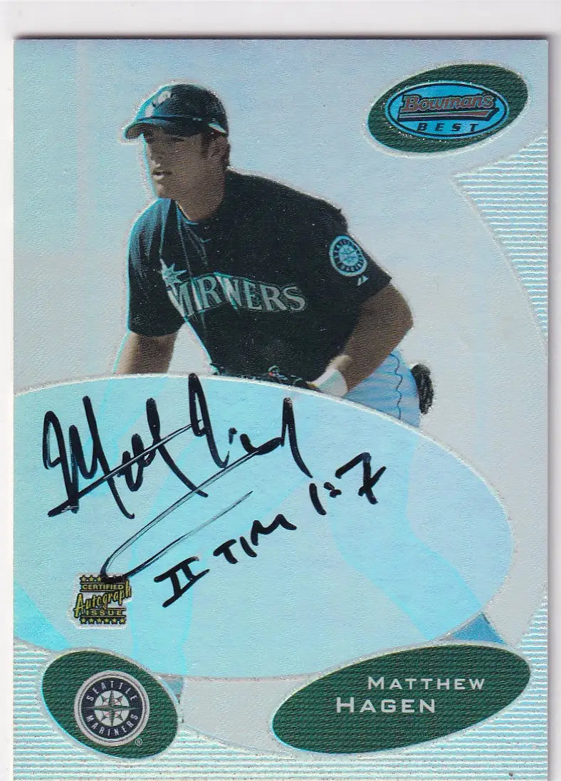 2003 BOWMAN BEST #BB-MMH MATTEW HAGEN AUTO- SEATTLE MARINERS - Baseball Card Single
