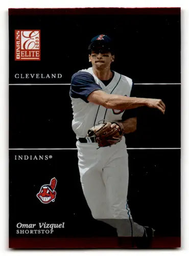 2003 Donruss Elite Omar Vizquel baseball card with original gloss and Indians ID 59440