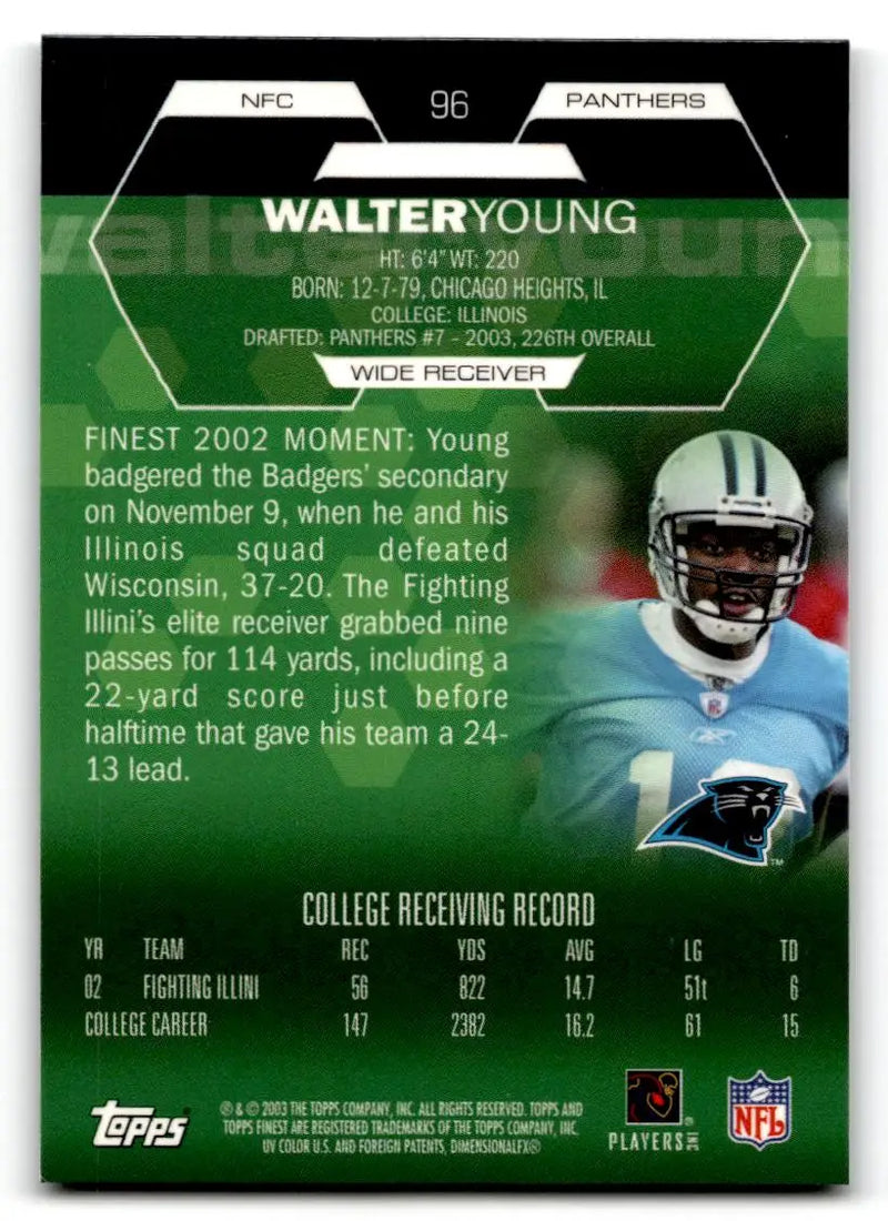 2003 Finest #96 Walter Young - Football Card Single