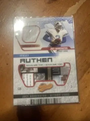 2003 Fleer Authentix Joey Harrington football card featuring Detroit Lions player