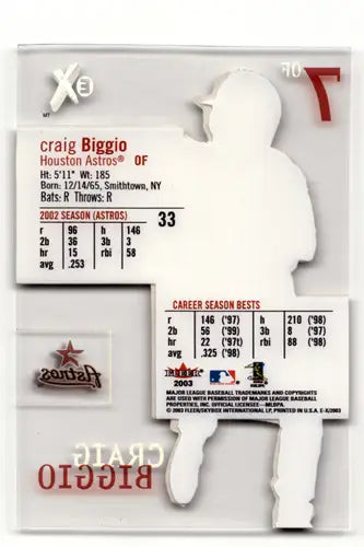 2003 Fleer E-X #33 Craig Biggio NM-MT Astros ID:58497 - Baseball Card Single