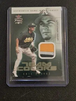 2003 Fleer Focus Jersey Edition Eric Chavez Team Colors Jersey Multi Color #/250 - Baseball Card Single