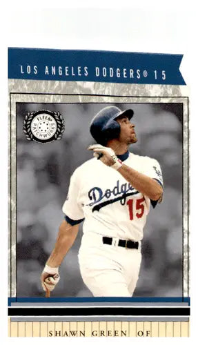 Fleer Patchworks Shawn Green baseball card with original gloss from 2003 Dodgers set