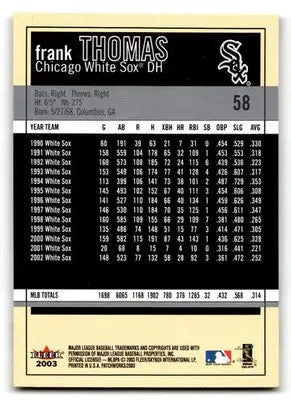 2003 Fleer Patchworks #58 Frank Thomas - Baseball Card Single