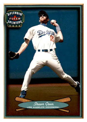Original gloss baseball card from Fleer Splendid Splinters series featuring Shawn Green