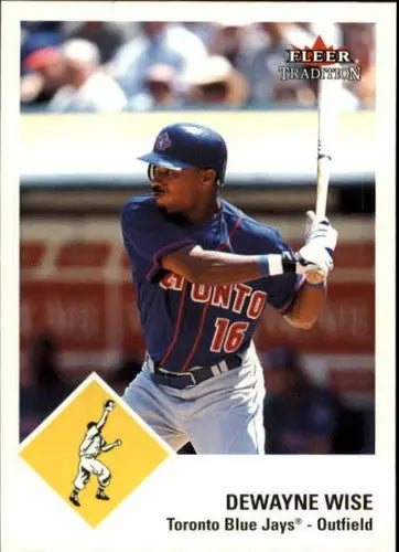 Original gloss Dewayne Wise baseball card from Fleer Tradition 2003 featuring Dewayne Wise