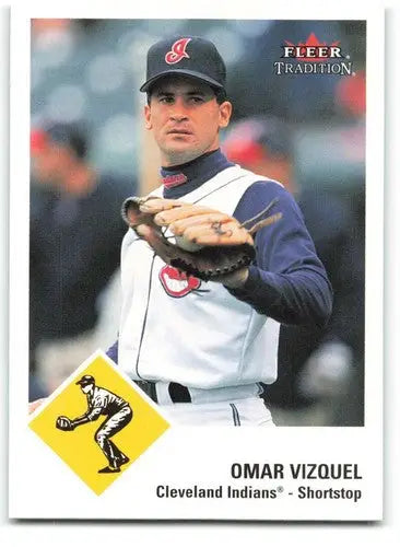 2003 Fleer Tradition Omar Vizquel baseball card with original gloss and vibrant image