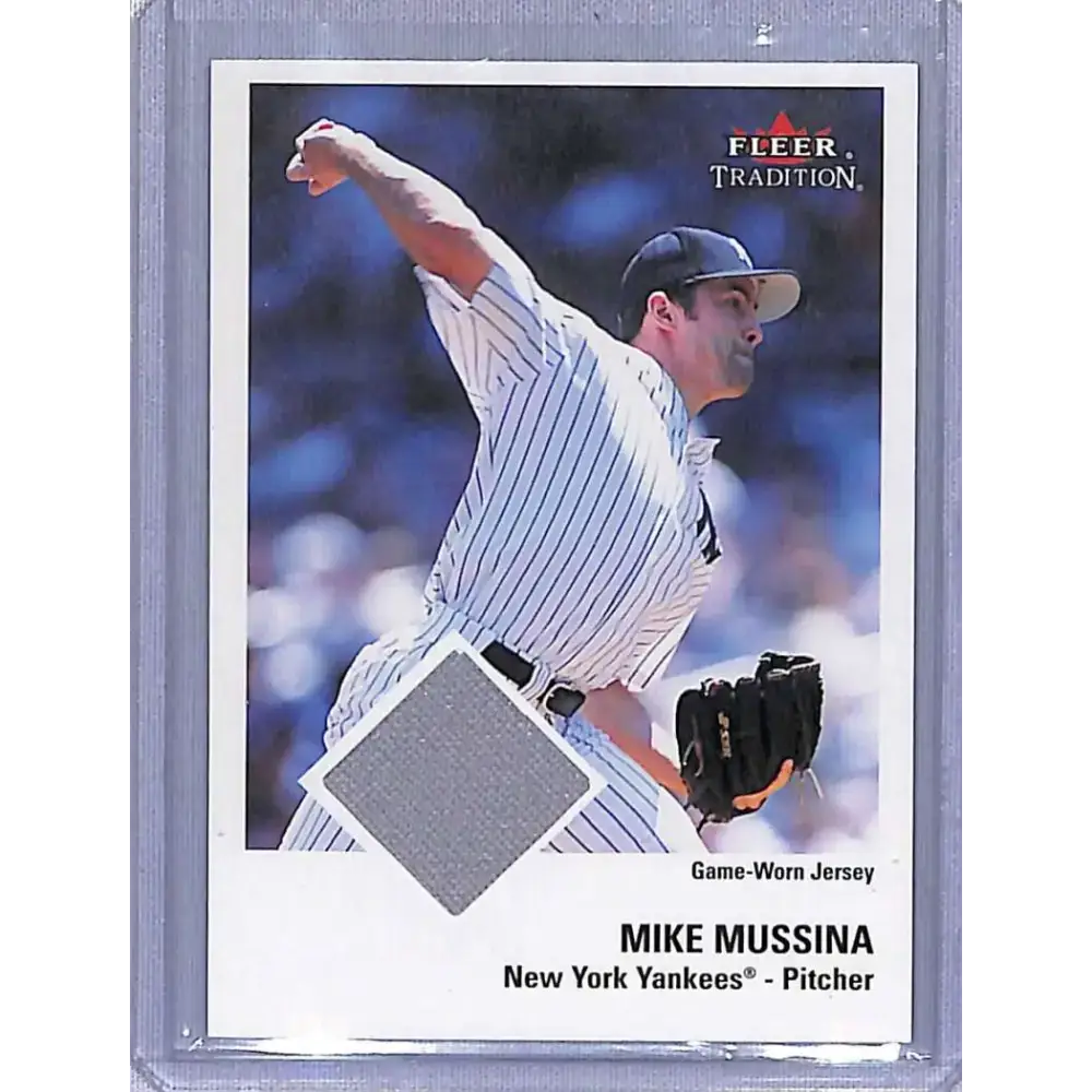 2003 Fleer Tradition #NNO Mike Mussina Game-Used NM-MT Baseball Card - Baseball Card Single