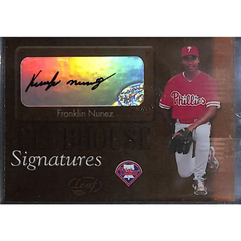 2003 Leaf #2 Franklin Nunez Clubhouse Signatures Bronze NM-MT Baseball Card - Baseball Card Single