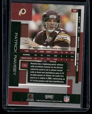 2003 Playoff Absolute Memorabilia Patrick Ramsey #98 Football - Football Card Single