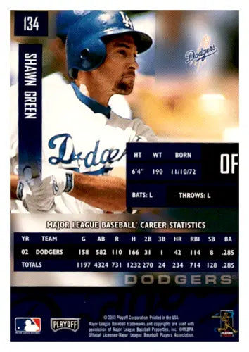 Shawn Green baseball card with original gloss from 2003 Playoff Prestige series