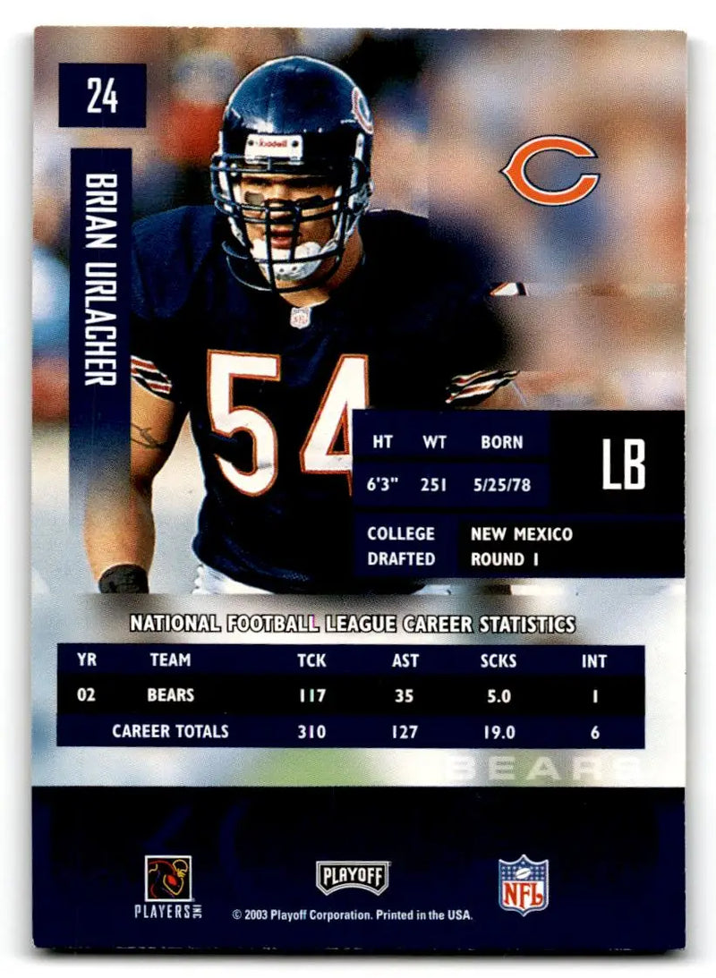 2003 Playoff Prestige #24 Brian Urlacher - Football Card Single