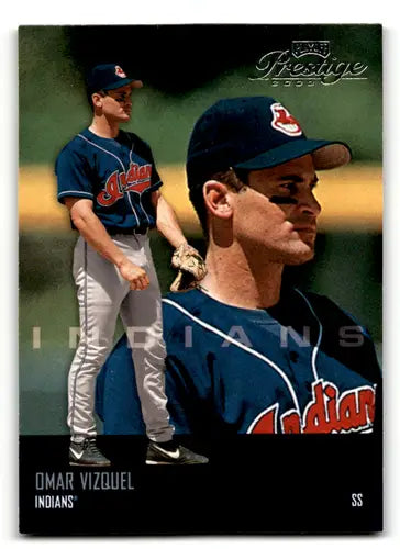 Omar Vizquel baseball card from 2003 Playoff Prestige with original gloss and near mint condition