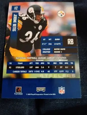 2003 Playoff Prestige - Jerome Bettis #112. Pittsburgh Steelers. NRMT+ - Football Card Single