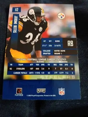 2003 Playoff Prestige - Jerome Bettis #112. Pittsburgh Steelers. NRMT+ - Football Card Single