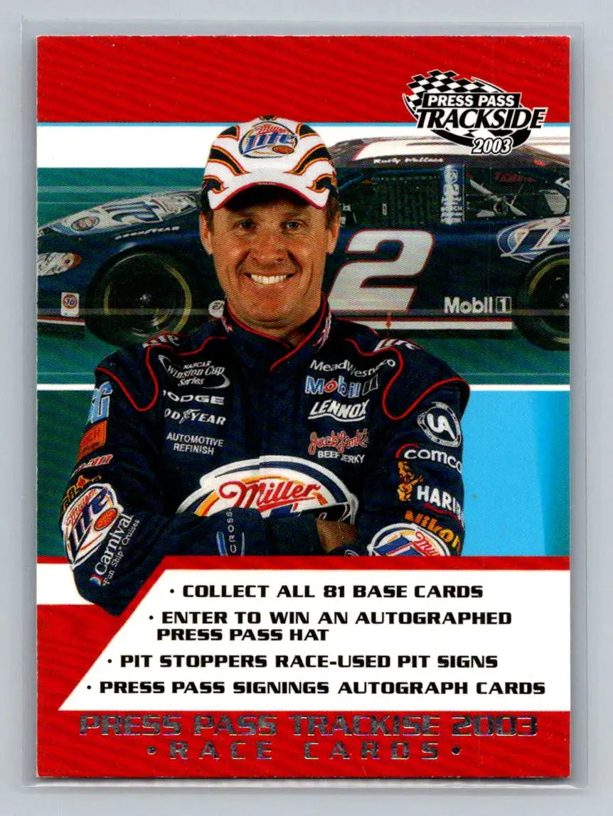 2003 Press Pass Trackside #81 Press Pass Trackside Penske Racing South - Racing Card Single
