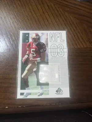 2003 SP Game Used Edition Jeff Garcia football card showcasing edition jeff garcia memorabilia