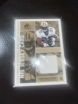Deuce McAllister NFL jersey card from 2003 SP Game Used Field Fabrics collection