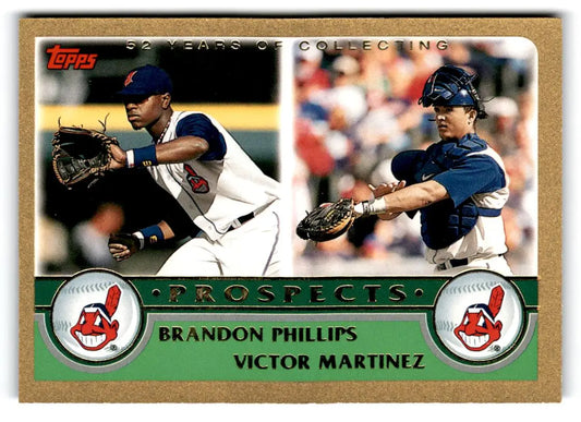 2003 Topps #675 Brandon Phillips / Victor Martinez Gold #/2003 - Baseball Card Single