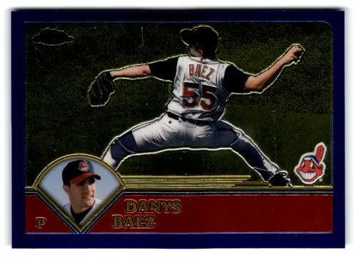 Original gloss Danys Baez baseball card from 2003 Topps Chrome series